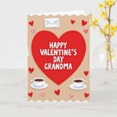 Rode Hart Oma Valentijnskaart Kaart (Gele Bloem)