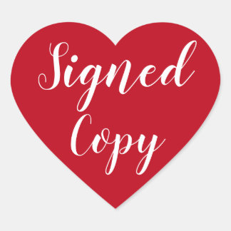 Rode Hart Ondertekende Kopie Romance Auteur Schrij Sticker