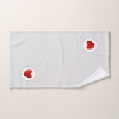 Rode Hart op Zilveren Achtergrond Bad Handdoek (Handdoek)