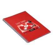 Rode Hart Opneemt Liefdesliedjes Notitieboek (Rechterzijde)