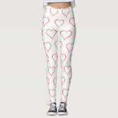Rode Hart Outline, Casual Valentijnsdag Leggings (Voorkant)