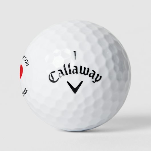 Rode Hart Paar Initialen Gepersonaliseerde bruilof Golfballen (Logo)