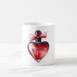 Rode Hart Parfum Fles Koffiemok