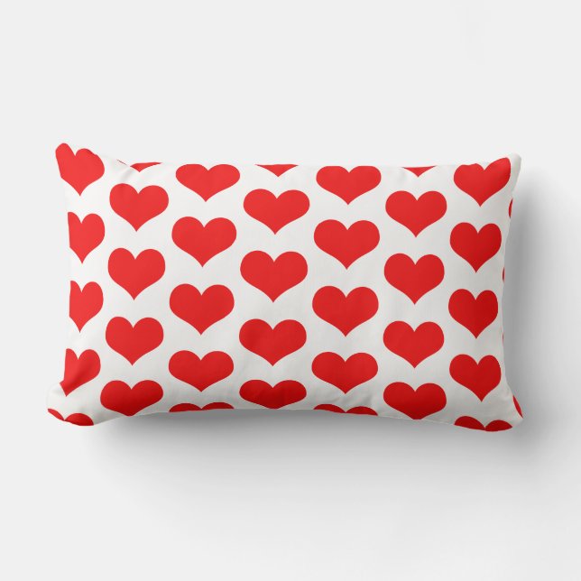 Rode Hart Patronen Cute Aangepaste Kleur Huisdecor Kussen (Voorkant)