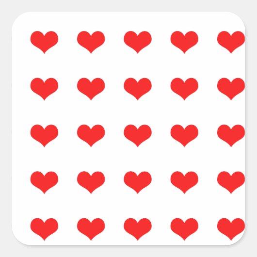 Rode Hart Patronen Huwelijken Valentijns Verjaarda Vierkante Sticker (Voorkant)