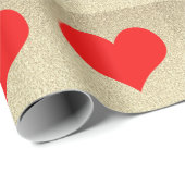 Rode Hart Patronen Trouwgoud Glitter Modern Cadeaupapier (Rol Hoek)