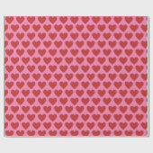 Rode Hart Patroon Wrapping Papier (Vlak)