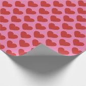 Rode Hart Patroon Wrapping Papier (Hoek)