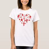 Rode Hart Pickleball Liefhebber T-shirt (Voorkant)