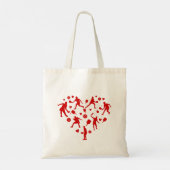 Rode Hart Pickleball Liefhebber Tote Bag (Achterkant)