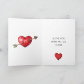 Rode Hart Pijl Liefde Kaart (Binnen)