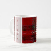 Rode Hart Plaid Koffiemok (Voorkant links)