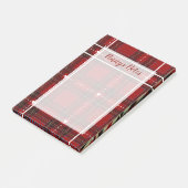 Rode Hart Plaid Post-it® Notes (Schuin)