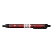 Rode Hart Plaid Zwarte Inkt Pen (Bodem)