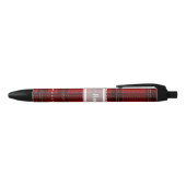 Rode Hart Plaid Zwarte Inkt Pen (Bovenkant)