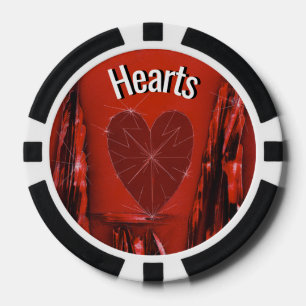 Rode hart poker chip
