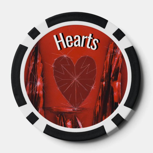 Rode hart poker chip (Achterkant)