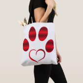 Rode Hart Poot Tote Bag (Dichtbij)