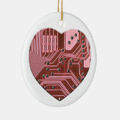 Rode Hart Printplaat Valentijnskaarten Keramisch Ornament (Rechts)