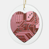Rode Hart Printplaat Valentijnskaarten Keramisch Ornament (Links)