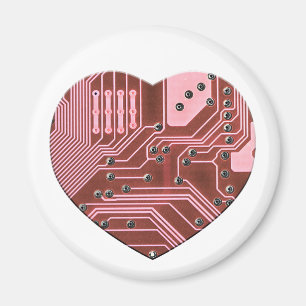 Rode Hart Printplaat Valentijnskaarten Magneet