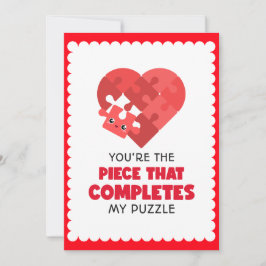 Rode Hart Puzzel Jij Bent Het Ontbrekende Stuk   Feestdagenkaart