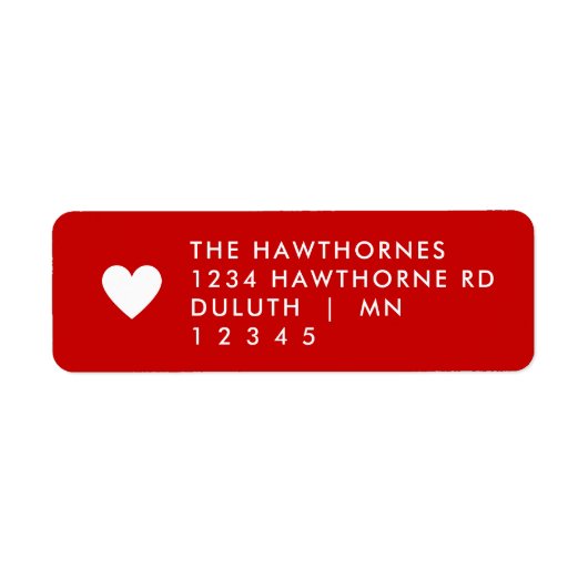 Rode hart retouradres  etiket (Voorkant)