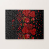 Rode hart, rode rozen voor Valentijnsdag Legpuzzel (Horizontaal)