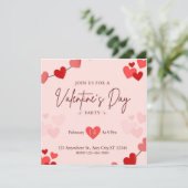 Rode Hart romantische Valentijnsdag uitnodiging (Staand voorkant)
