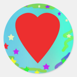 Rode Hart Ronde Sticker