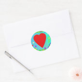 Rode Hart Ronde Sticker (Envelop)
