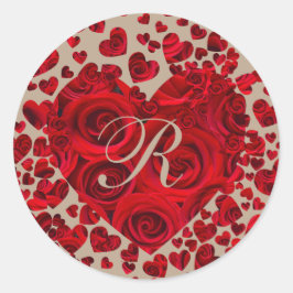 Rode Hart Rozen Bruiloft RSVP Vierkante Sticker