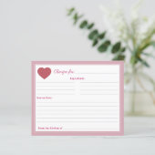 Rode Hart Rustiek Vrijgezellenfeest Roze Recept Ka (Staand voorkant)