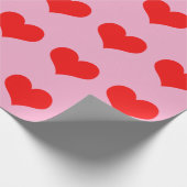 Rode Hart Schattig Roze Aangepaste Valentijnsdag B Cadeaupapier (Hoek)