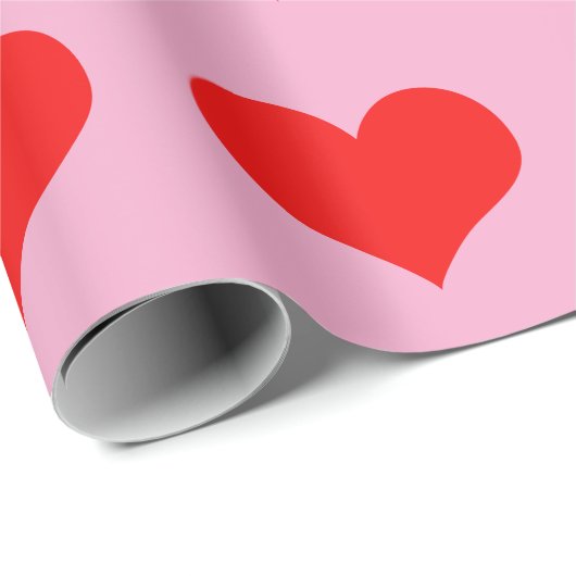 Rode Hart Schattig Roze Aangepaste Valentijnsdag B Cadeaupapier (Rol Hoek)