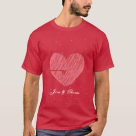 Rode Hart Schattigee Romance Liefde Moderne Valent T-shirt