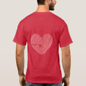 Rode Hart Schattigee Romance Liefde Moderne Valent T-shirt (Achterkant)