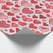 Rode Hart Schetsen Cadeaupapier (Hoek)