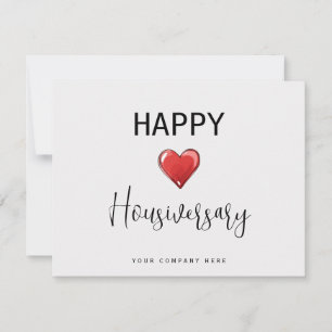 Rode Hart Script Gelukkig Huisjubileum Kaart