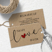 Rode Hart Script Lettertypografie Gemaakt Met Lief Cadeaulabel