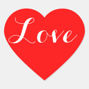 Rode Hart Seal met Liefde in Witte Lettering Sticker