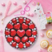 Rode Hart Sieraden Cirkel Papieren Bordje (Feest)