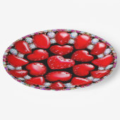 Rode Hart Sieraden Cirkel Papieren Bordje (Gekanteld)
