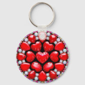 Rode Hart Sieraden Cirkel Sleutelhanger (Achterkant)