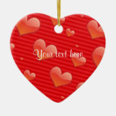 Rode Hart Sjabloon, aanpasbaar, Keramisch Ornament (Voorkant)