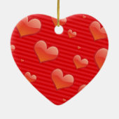 Rode Hart Sjabloon, aanpasbaar, Keramisch Ornament (Achterkant)