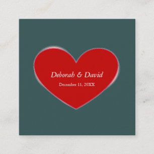 Rode Hart Slate Grijs Script Bruiloft Informatiekaartje