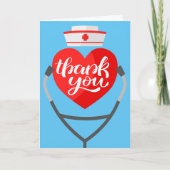 Rode Hart Stethoscoop Verpleegster Dank u kaart (Voorkant)