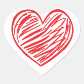 Rode hart sticker (Voorkant)