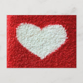 Rode hart stof save the date briefkaart breien plu (Voorkant)